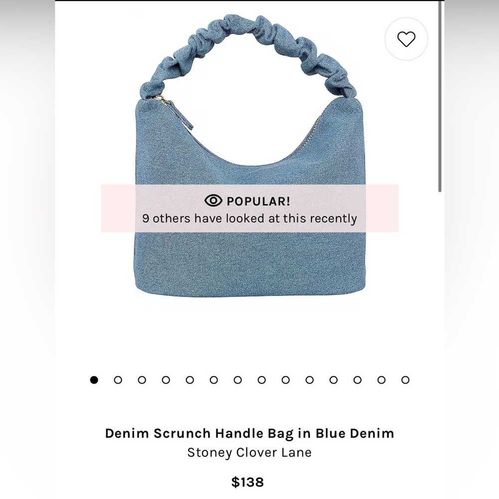 NWT Stoney Clover Lane hand denim scrunch bag
